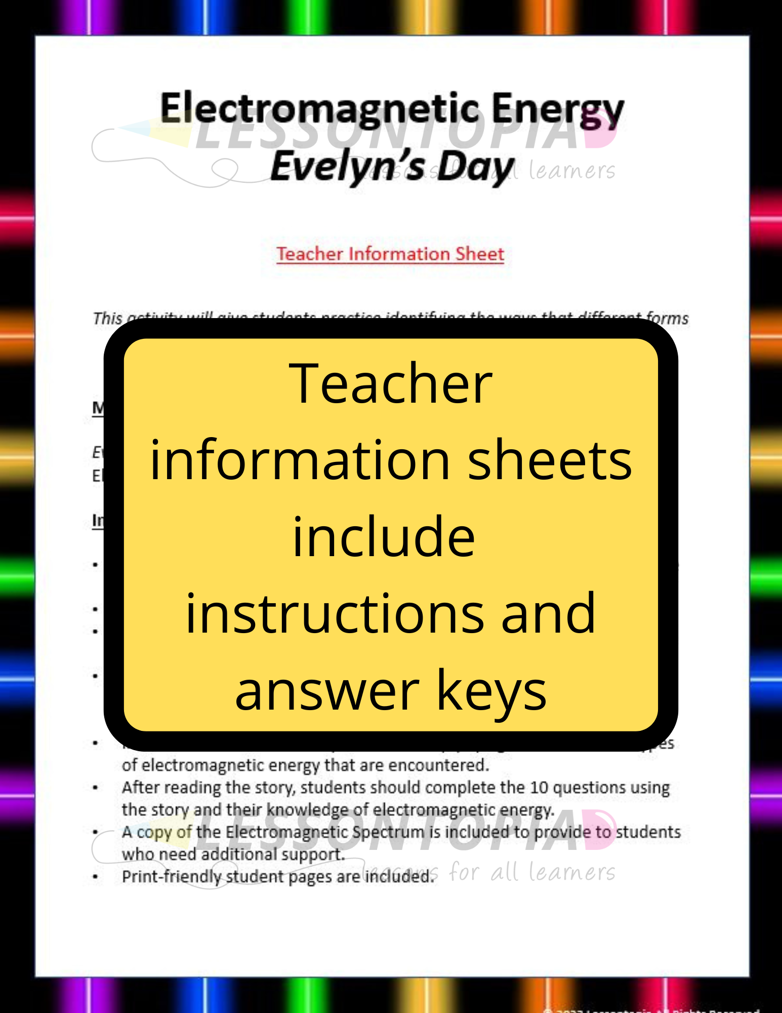 Waves | Electromagnetic Spectrum | Worksheet | Teaching Resources