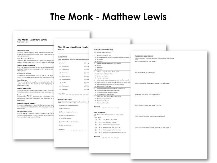 The Monk - Matthew Lewis | Teaching Resources