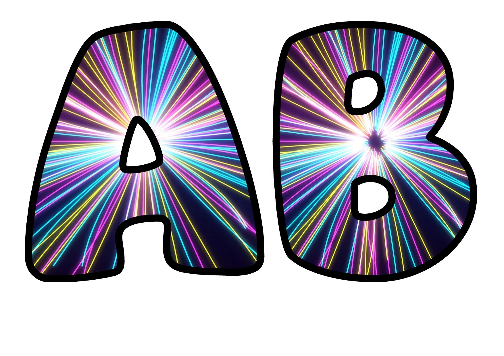 Neon Burst Spectrum Themed Bubble Letters | Classroom Display Alphabet ...