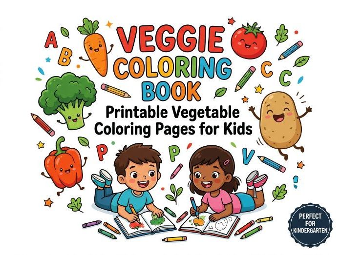 Veggie Coloring Book | Printable Vegetable Coloring Pages for Kids