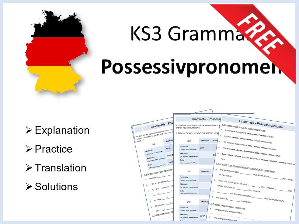 German KS3 Grammar - Possessivpronomen - Die Fälle