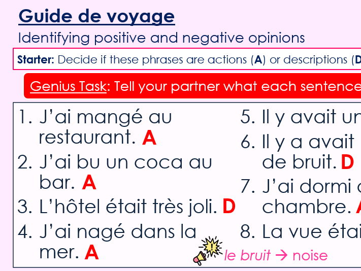 NEW 2026 GCSE French. Foundation/ Vert. Module 5. Unit 4. Guide de voyage