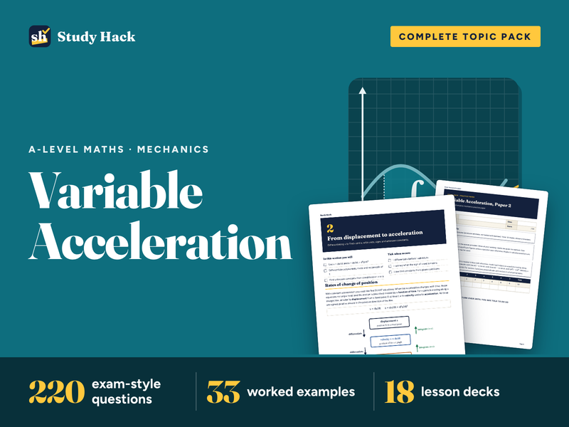 A-level Maths Variable Acceleration Complete Pack: Calculus in Kinematics