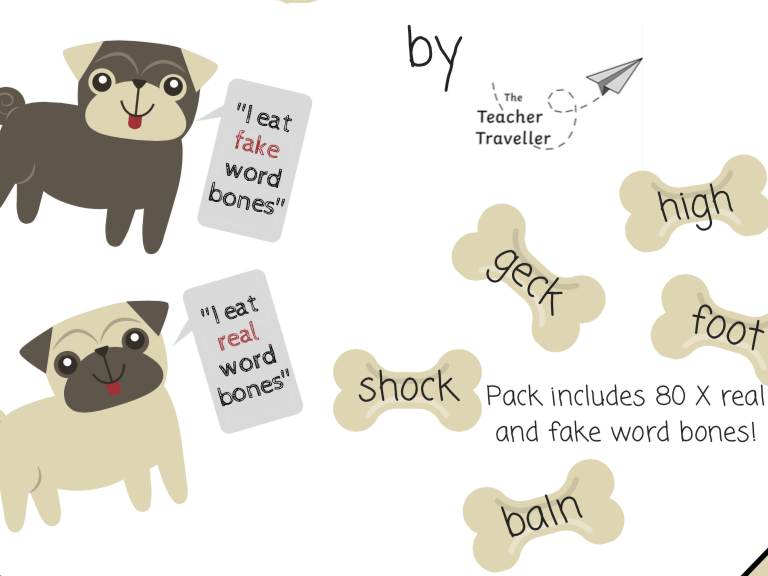 Pseudo Word Dog Bones Activity (Phonics for EYFS and KS1)