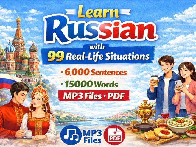 Learn Russian 6,000 Sentences, 15,000 Words, MP3 files, PDF