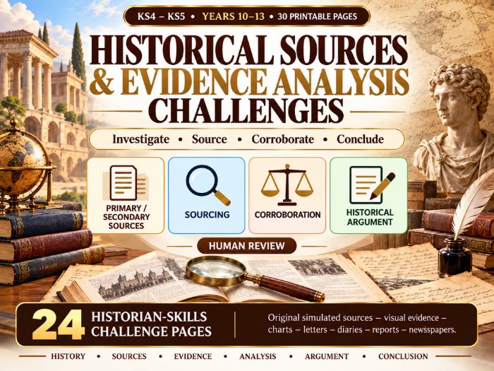 Historical Sources & Evidence Analysis Challenges | KS4–KS5 | Source Evaluation Skills