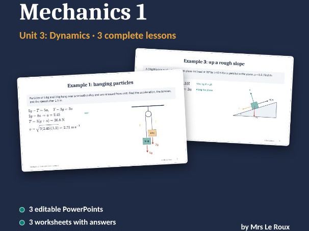 IAL M1 Dynamics (WME01) – Edexcel IAL Unit 3: 3 Editable Lessons, Worksheets & Test