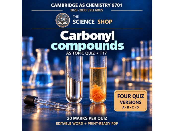 Carbonyl compounds | Cambridge AS Chemistry 9701 | 4 Revision Quizzes