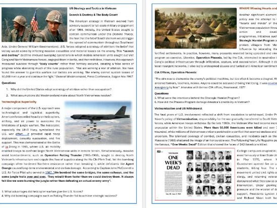 Strategies and Tactics of the US and Vietnamese - The Vietnam War