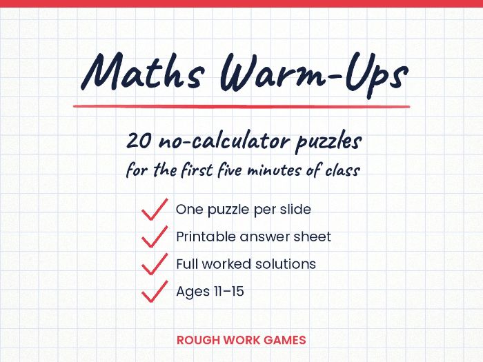 Maths Warm-Ups: 20 No-Calculator Starters