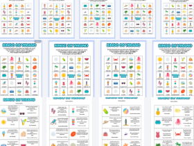 Bingo de verano Spanish bingo cards con pistas descriptivas