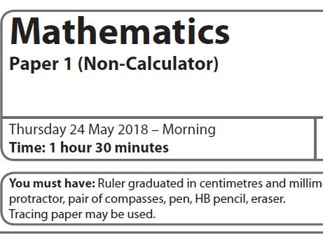 Edexcel GCSE Maths 2018 Paper 1H worked solutions