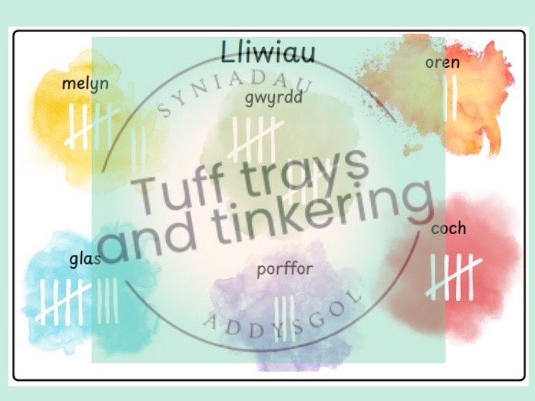 lliwiau colour tally chart Curriculum for Wales Early Years PS1 addysg Cymraeg