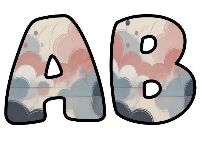 Soft Clouds Pastel SEL Calming Classroom Display | Lettering Set | Upper & Lowercase, 0-9 and Signs