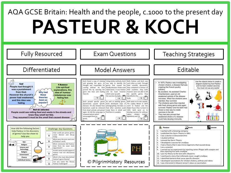 AQA GCSE Britain Health and the People: Louis Pasteur & Robert Koch – Germ Theory and Bacteriology