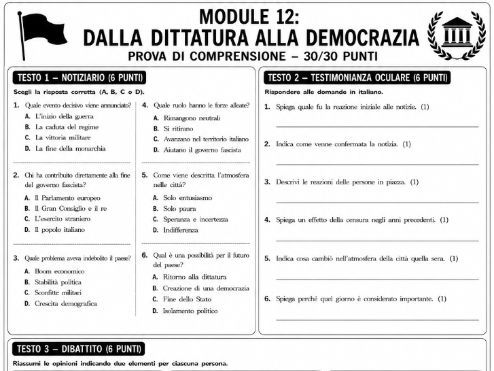 Italian A-level listening - theme 4: Dal fascismo ai giorni nostri