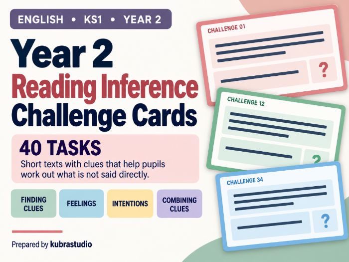 Year 2 Reading Inference – 40 Challenge Cards