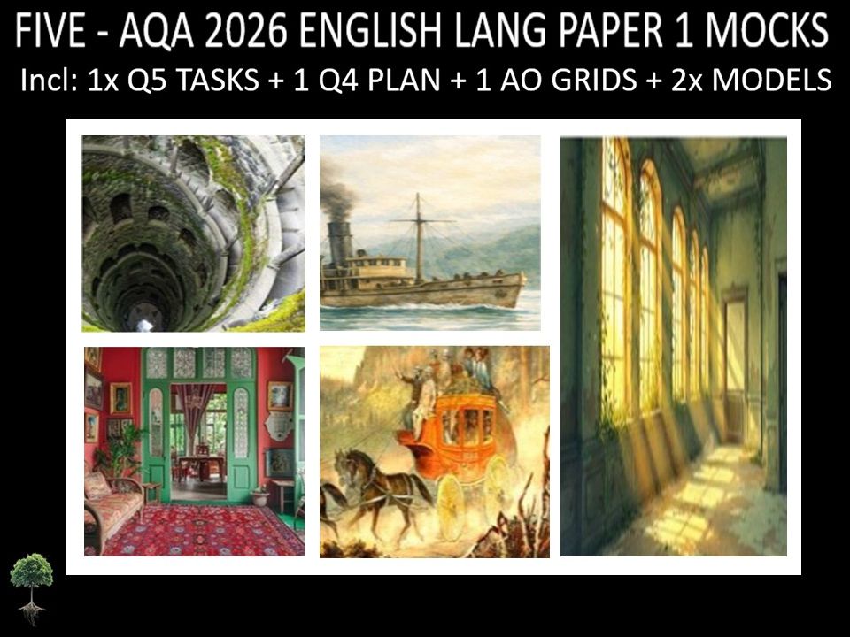 FIVE - AQA PAPER 1 | 2026 FULL MOCKS | Q5 TASKS | Q4 PLAN |AO GRIDS | MODELS