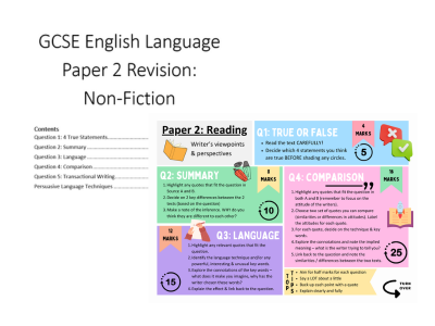 AQA GCSE English Paper 2 Revision Pack