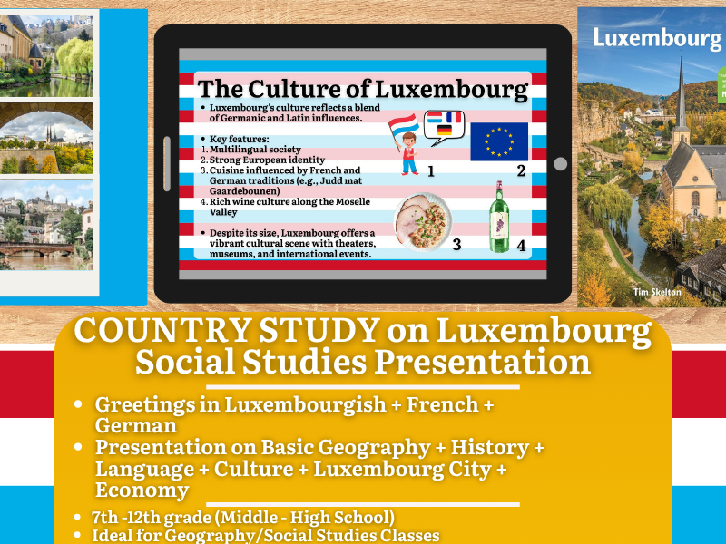 Luxembourg Country Study - Geography + Social Studies Presentation - West Europe