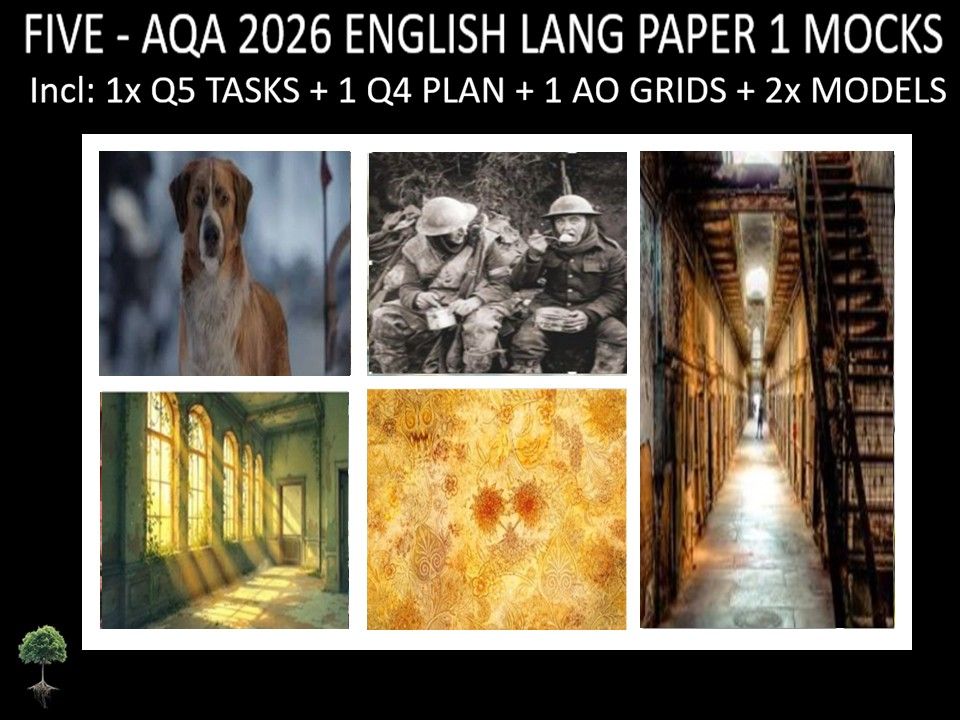 FIVE - AQA PAPER 1 | 2026 FULL MOCKS | Q5 TASKS | Q4 PLAN |AO GRIDS | MODELS