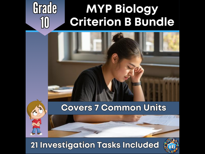 MYP Grade 10 Biology: 21 Criterion B Assessment Tasks Bundle - 2026