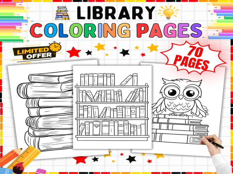Library Colouring Sheets | Book Lovers Activities - Printable Reading Theme Worksheets