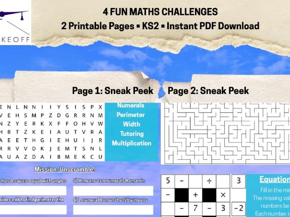 KS2 Maths Fun Worksheets | Year 5 & 6