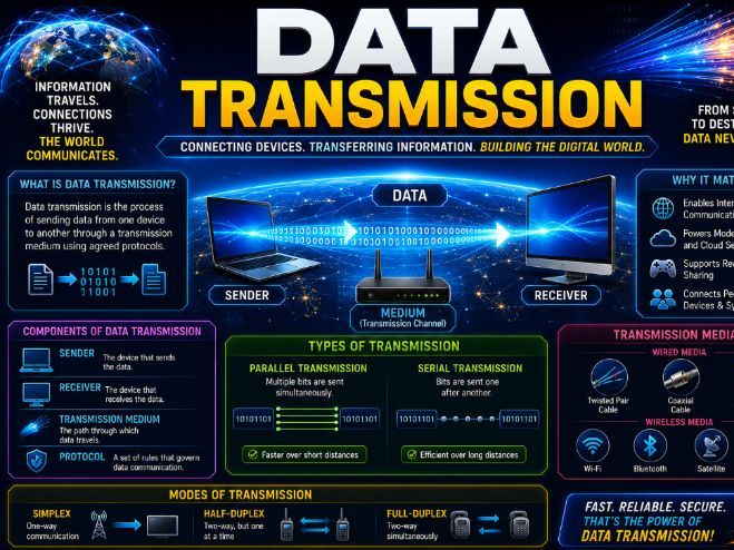 Data transmission | CS PPT +Worksheets +Activity + Mcq Quiz + Answers_Marking Scheme