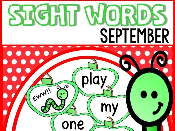 Back to School Sight Words Flash Cards and Game - Apple themed