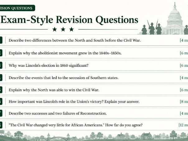 iGCSE History - The American Civil war