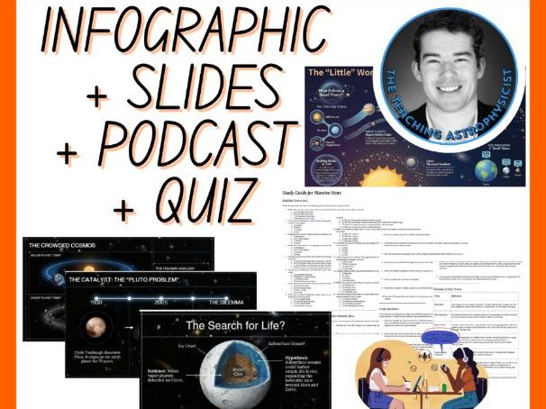 Dwarf Planets | Infographic + Slides + Podcast + Quiz | Space Science Set