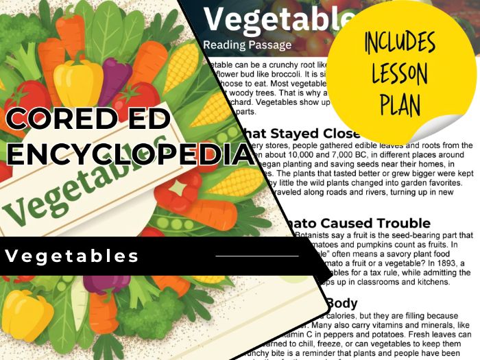 Vegetables Reading Comprehension Passage - Cored Ed Encyclopedia
