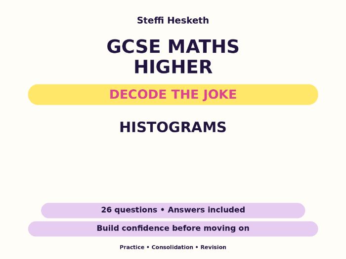 Histograms | GCSE Decode the Joke + Answers