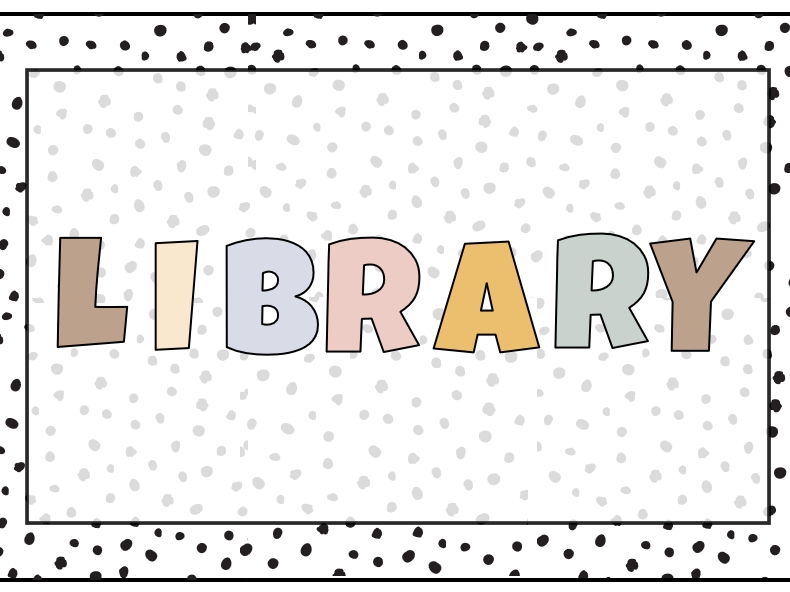 Neutral Library Sign | Editable Classroom Reading Corner Poster