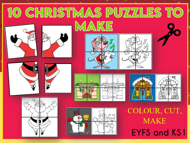10 Christmas Puzzles to Make EYFS & KS1