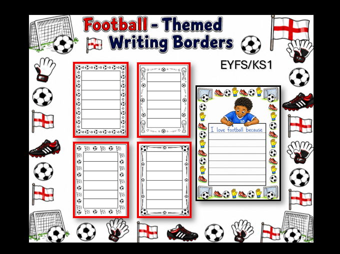 Football Themed Writing Borders EYFS KS1