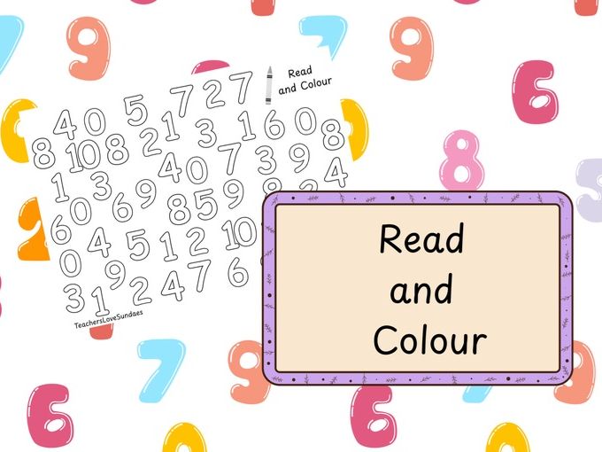 Number Day Read & Colour Numbers to 10