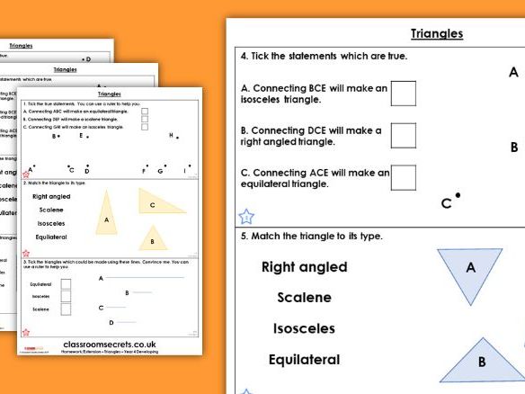Identifying triangles worksheet answers pdf picture