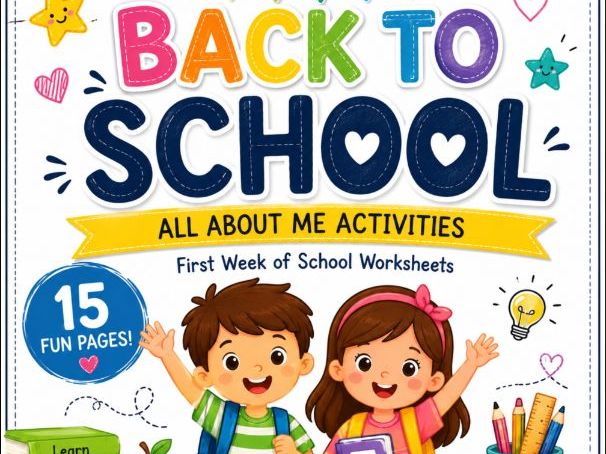 Back to School All About Me Activities | First Week of School Worksheets | EYFS & KS1