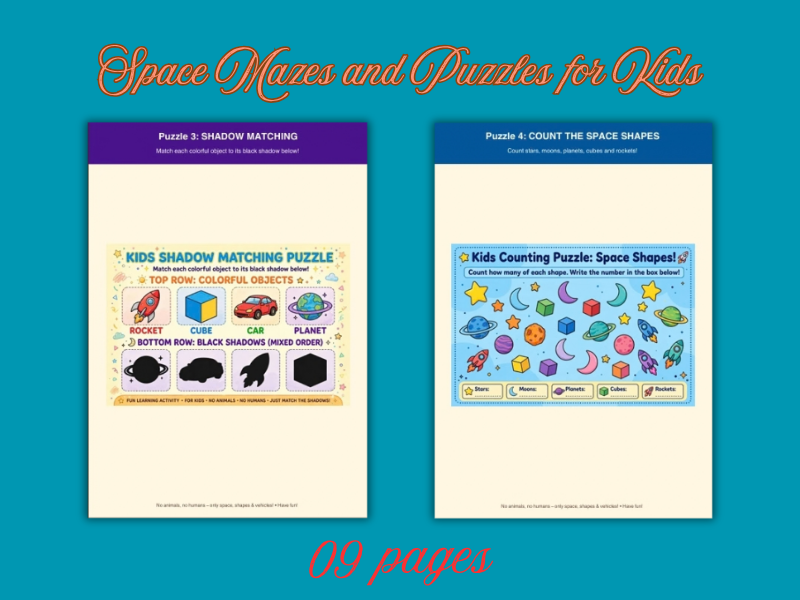 Space Mazes and Puzzles for Kids