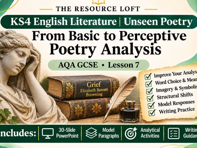 KS4 English Literature | Unseen Poetry | From Basic to Perceptive Poetry Analysis | PowerPoint | AQA