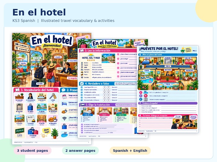 En el hotel - KS3 Spanish Worksheets & Activities
