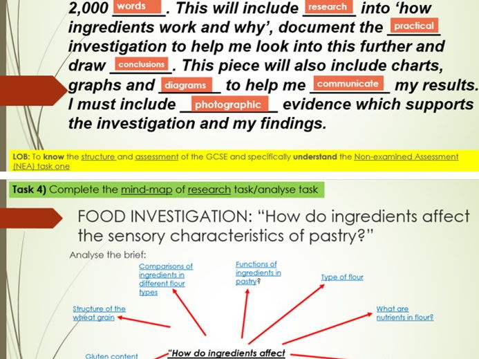 Food Preparation and Nutrition - Introduction to NEA task 1