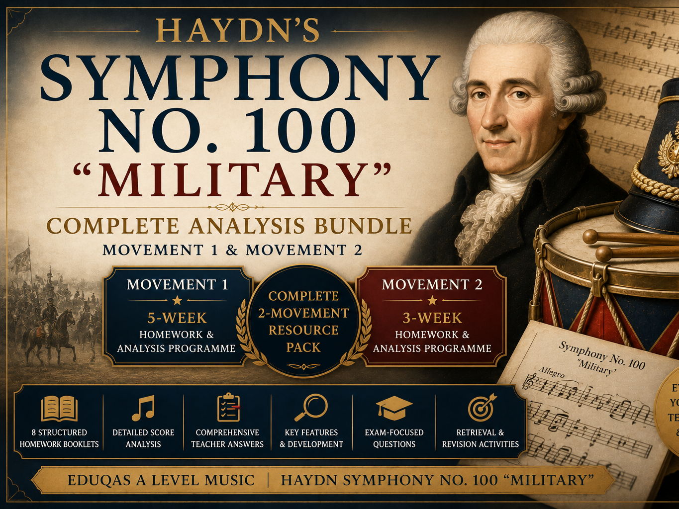 Eduqas A Level Music: Haydn Symphony 100 Military 8-week Homework & Analysis