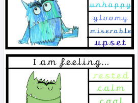 Colour Monster Key Word Display – Emotions & Feelings Vocabulary in Precursive