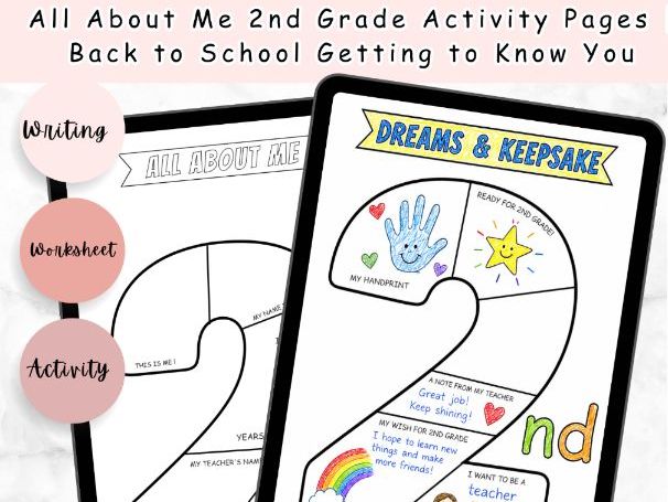All About Me 2nd Grade Activity Pages | Back to School Getting to Know You