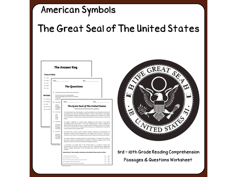 The Great Seal of the United States - Reading Comprehension Passages ...
