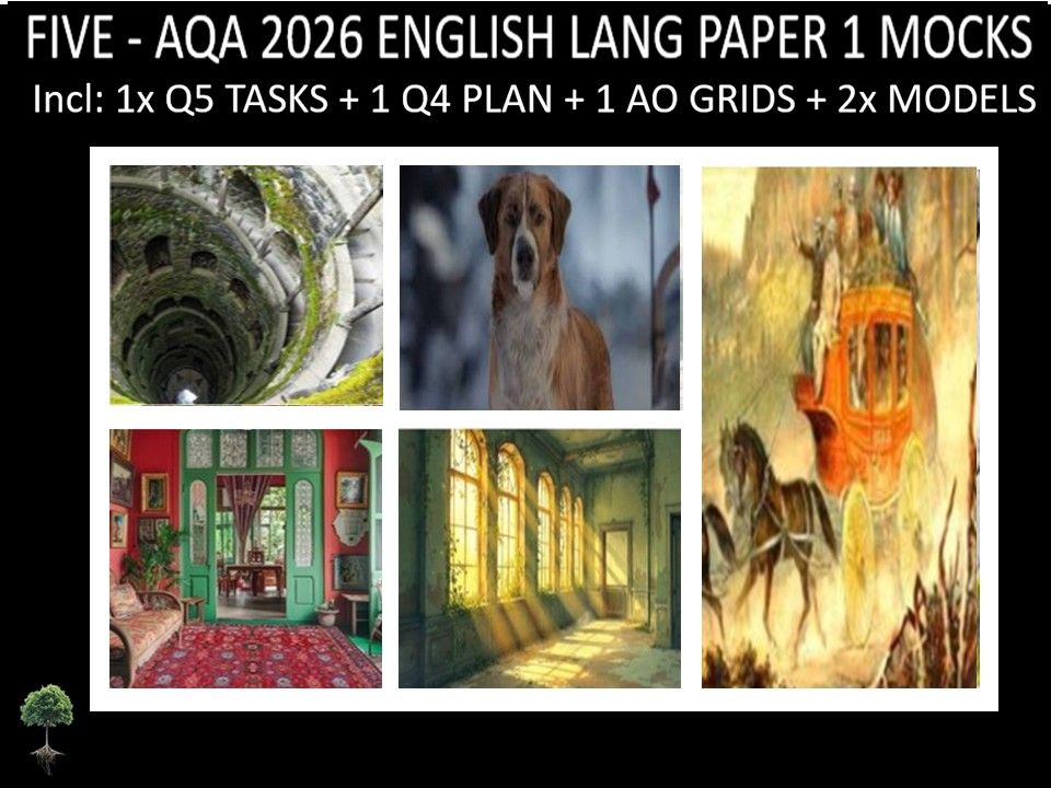 FIVE - AQA PAPER 1 | 2026 FULL MOCKS | Q5 TASKS | Q4 PLAN |AO GRIDS | MODELS