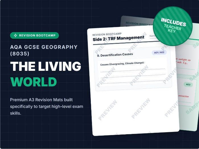 AQA GCSE Geography The Living World Exam skills placemat